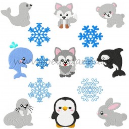 Stickdatei WINTERTIERE- 15 Dateien DOWNLOAD