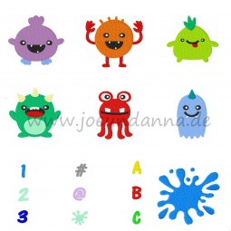 Stickdatei MONSTER- 7+9 Mini-Dateien DOWNLOAD