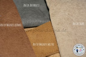 Lederhaut - 1m² Lederzuschnitt NUBUK TAUPE Antik