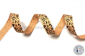 Ripsband Leo Leopard Schwarz Senfgelb 15mm