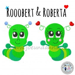 Stickdatei Rooobert & Roberta Raupe - Raupenliebe