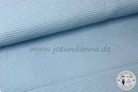 Waffelpique Baumwolle hell pastell Blau / Eisblau